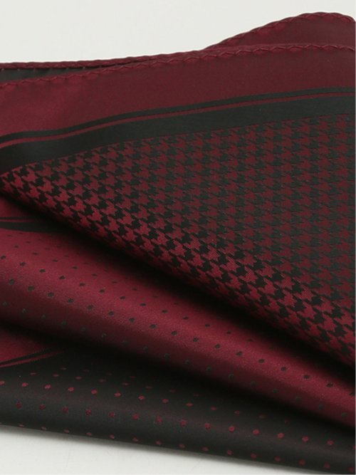 シルク混 四面 ジャガードチーフ