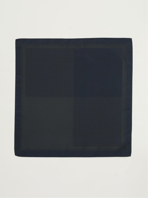 シルク混 四面 ジャガードチーフ