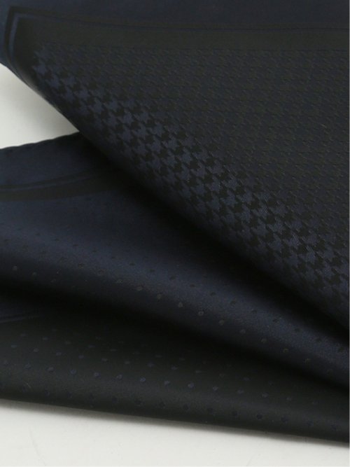 シルク混 四面 ジャガードチーフ