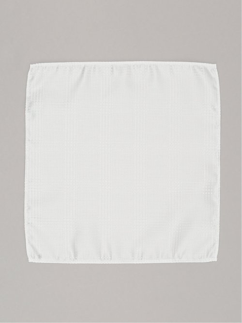 シルク混 グレンチェック柄 フォーマルチーフ