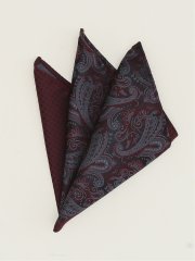 シルク混 クレスト柄 パネルチーフ