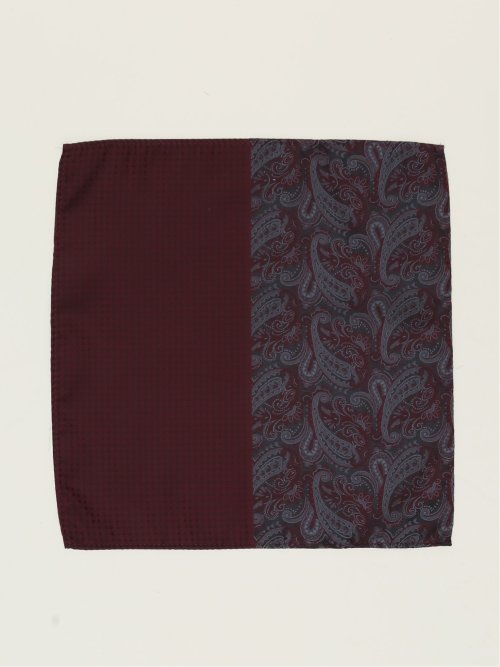 シルク混 クレスト柄 パネルチーフ