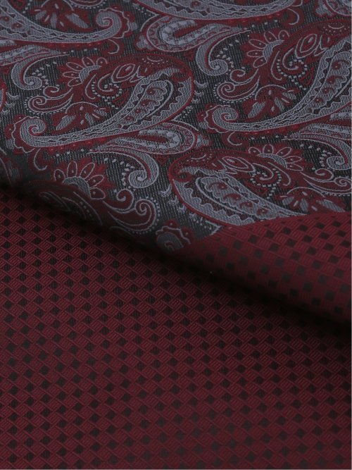 シルク混 クレスト柄 パネルチーフ