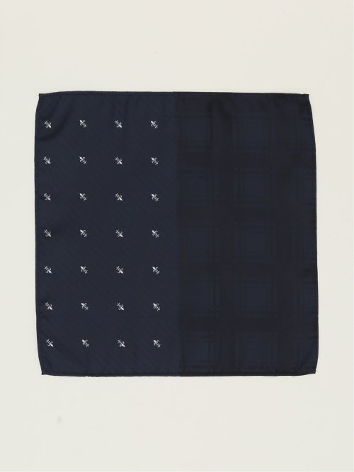 シルク混 ペイズリー柄 パネルチーフ