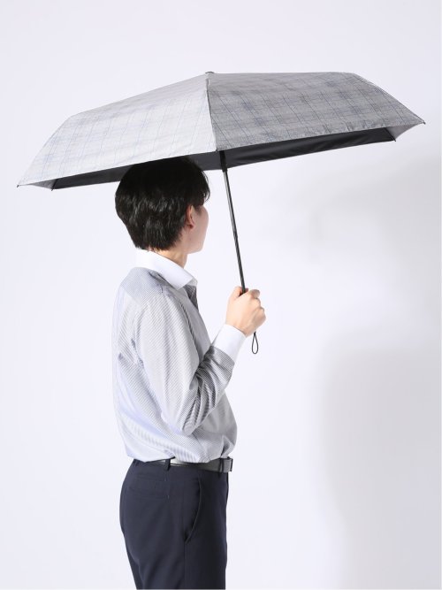 晴雨兼用 自動開閉 UVカット 遮熱 撥水 軽量 スリム 折りたたみ傘 雨傘 日傘 グレンチェック