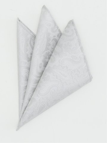 シルク混 ペイズリー柄チーフ