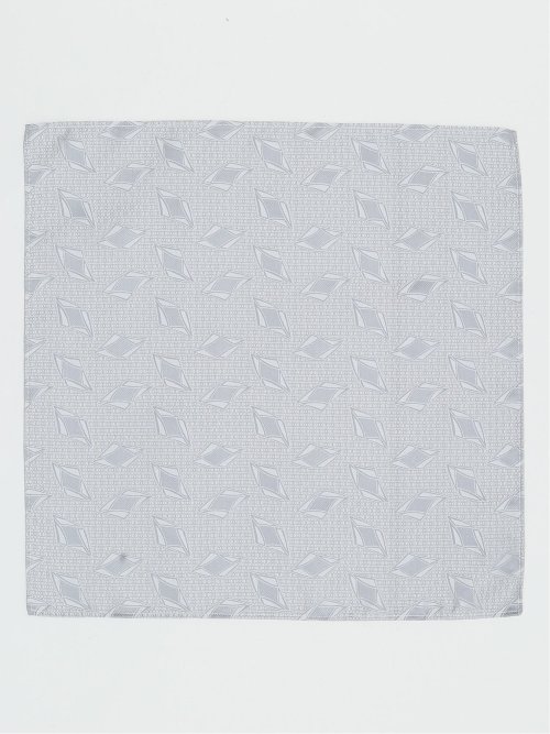 シルク混 ダイヤ小紋柄チーフ