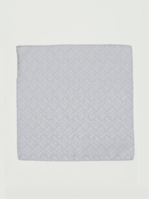 シルク混 ジオメトリック柄チーフ