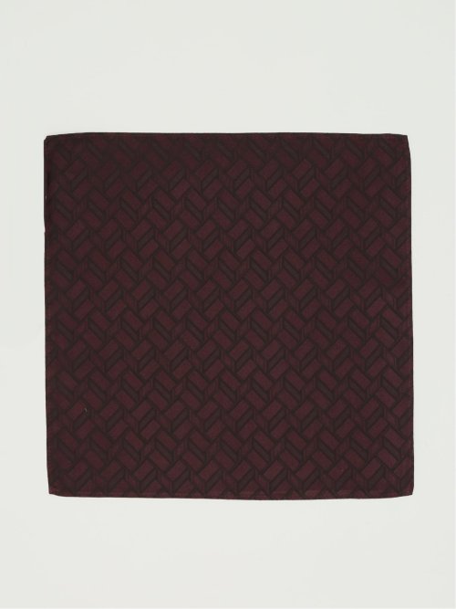 シルク混 ジオメトリック柄チーフ