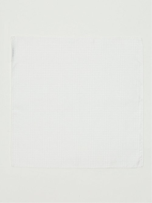 シルク混 グレンチェック柄チーフ