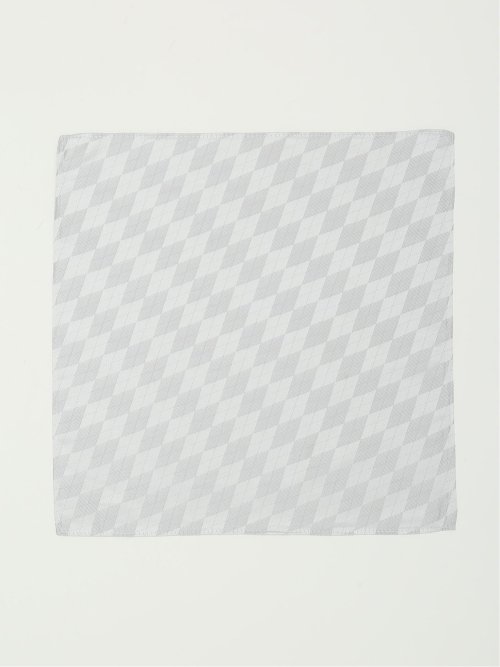 シルク混 アーガイルチェック柄チーフ