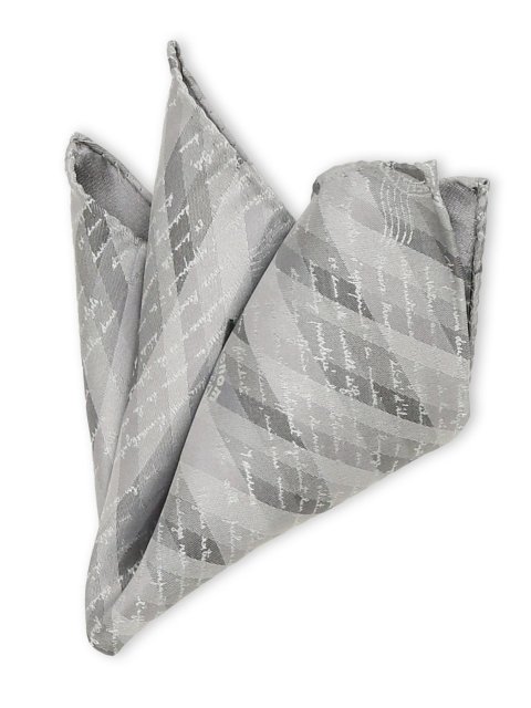 シルク アーガイルカリグラフィー ポケットチーフ