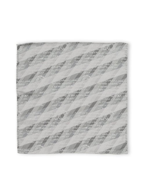 シルク アーガイルカリグラフィー ポケットチーフ