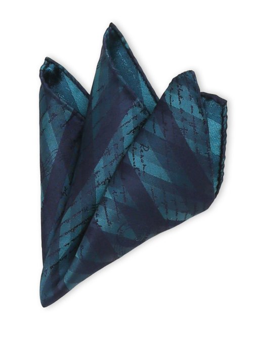 シルク アーガイルカリグラフィー ポケットチーフ