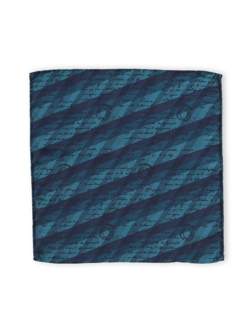 シルク アーガイルカリグラフィー ポケットチーフ