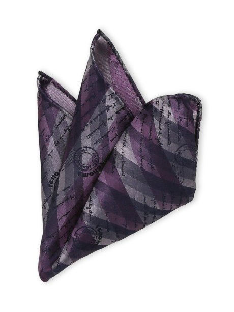 シルク アーガイルカリグラフィー ポケットチーフ