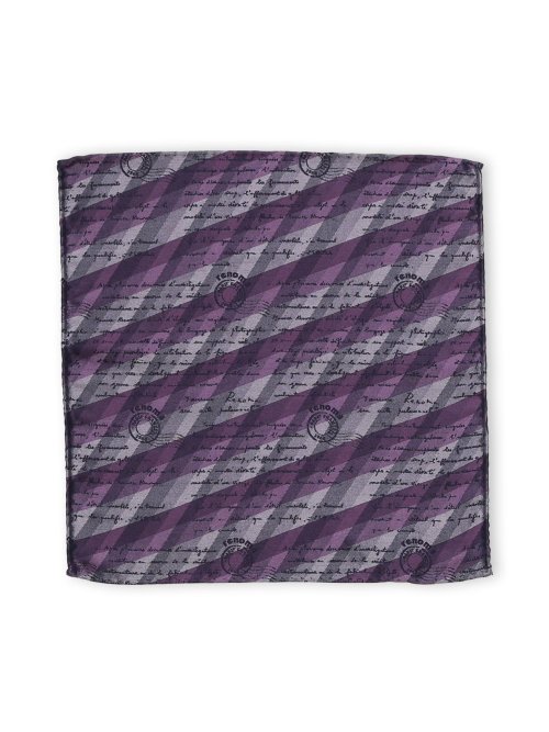 シルク アーガイルカリグラフィー ポケットチーフ