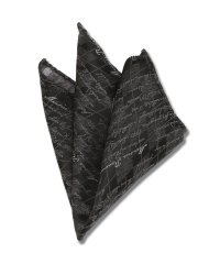 シルク アーガイル×カリグラフィー チーフ