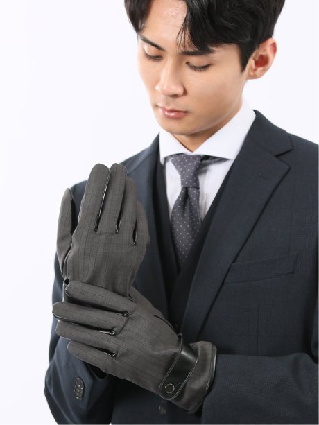 タッチパネル対応 生地コンビグローブ