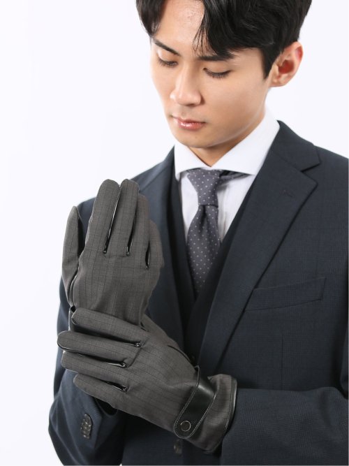 タッチパネル対応 生地コンビグローブ