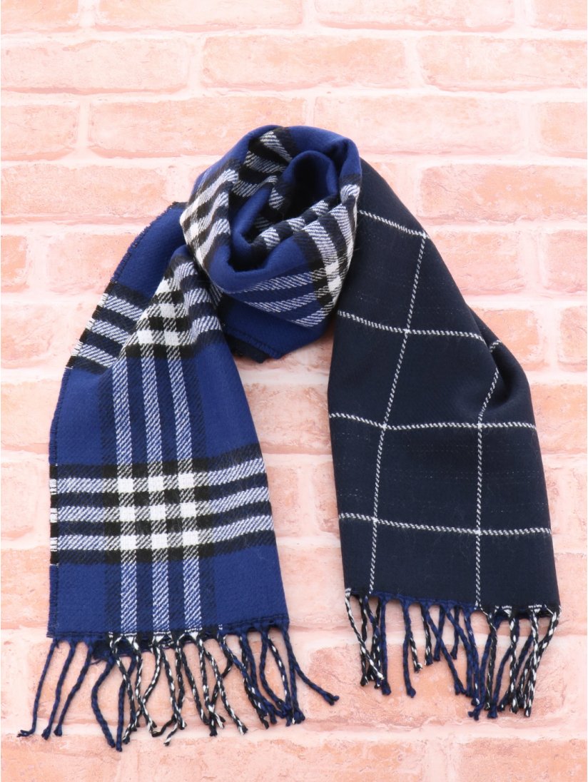 リバーシブル チェック柄ジャガードマフラー Other 75紺 ファッション雑貨 Taka Q Online Shop タカキューオンラインショップ 公式通販