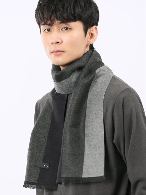 ジャガード ストライプ柄マフラー