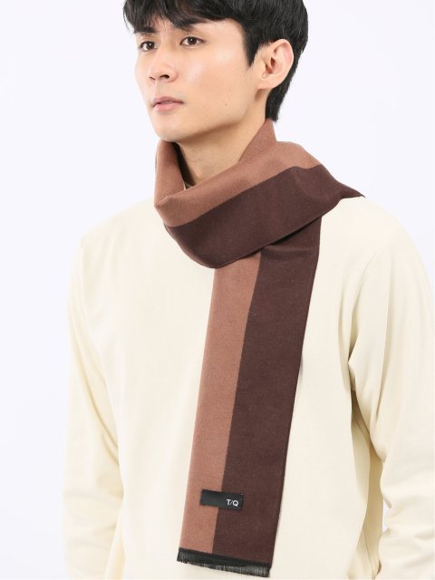 ジャガード ストライプ柄マフラー