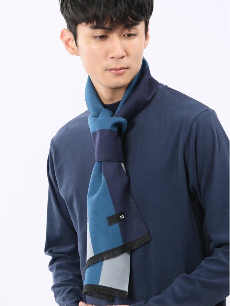 ジャガード ストライプ柄マフラー