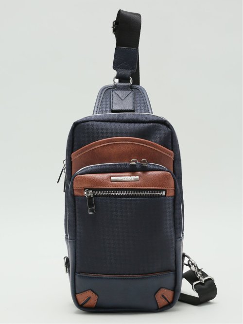 千鳥柄配色 ボディバッグ