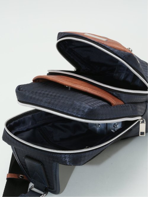 千鳥柄配色 ボディバッグ