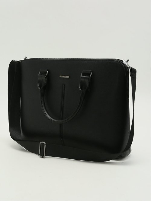 シュリンク型押し 2WAYブリーフバッグ A4対応(Other 05黒): バッグ