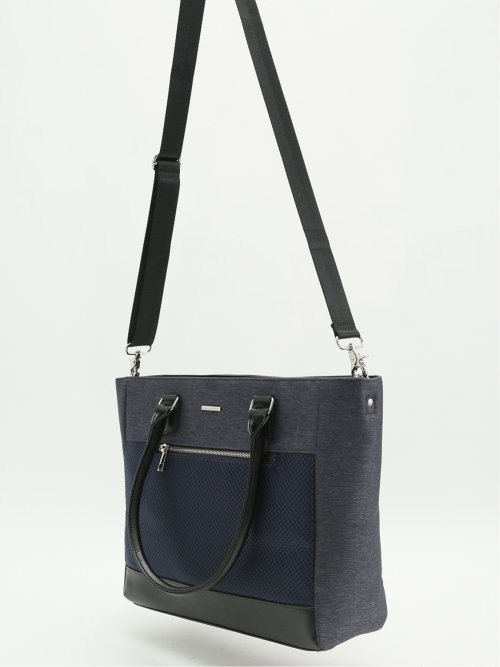 撥水 市松切替 2WAYトートバッグ A4対応