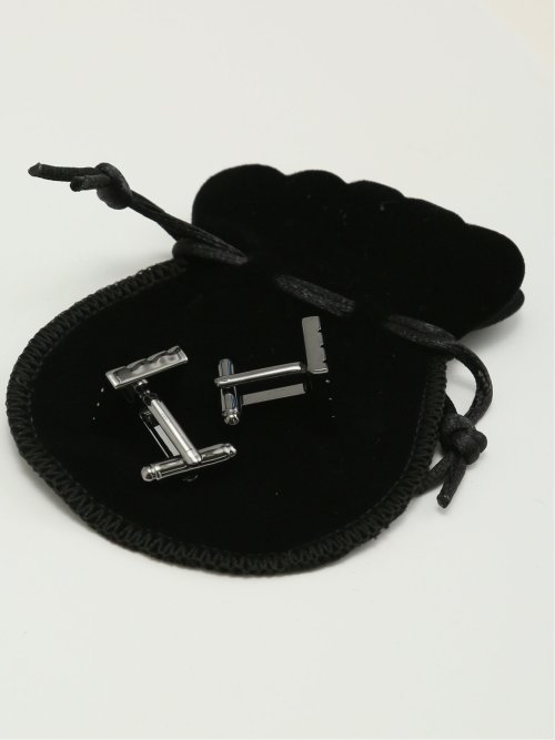 ストライプ スクエアカフス