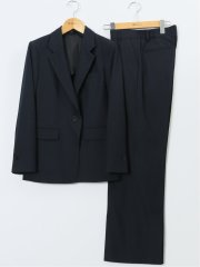 ウーリッシュ リラクシング 1ボタンジャケット＋セミワイドパンツ 紺