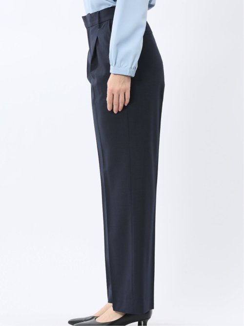 ウーリッシュ リラクシング 1ボタンジャケット＋セミワイドパンツ 紺