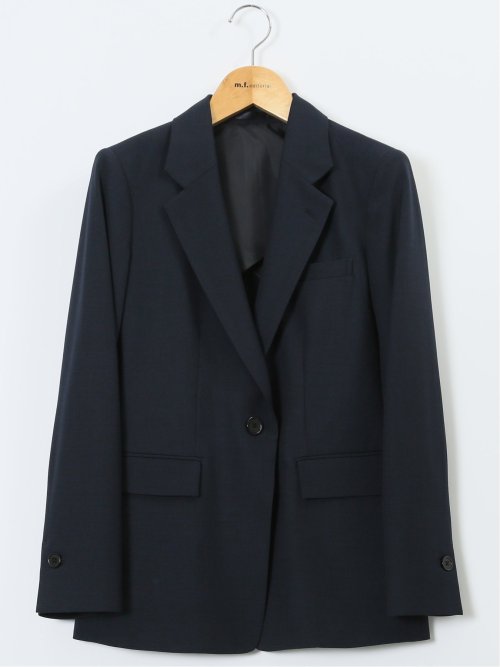 ウーリッシュ リラクシング 1ボタンジャケット＋セミワイドパンツ 紺