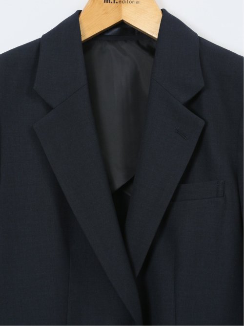 ウーリッシュ リラクシング 1ボタンジャケット＋セミワイドパンツ 紺