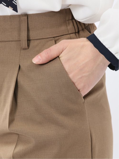 ウーリッシュ リラクシング 1ボタンジャケット＋セミワイドパンツ キャメル