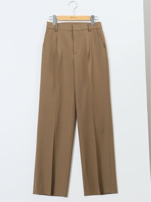 ウーリッシュ リラクシング 1ボタンジャケット＋セミワイドパンツ キャメル