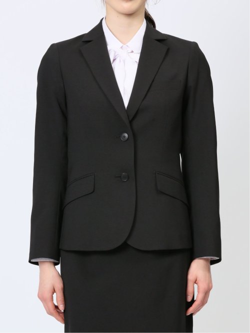 リクルート 2ボタンジャケット＋タイトスカート 黒無地