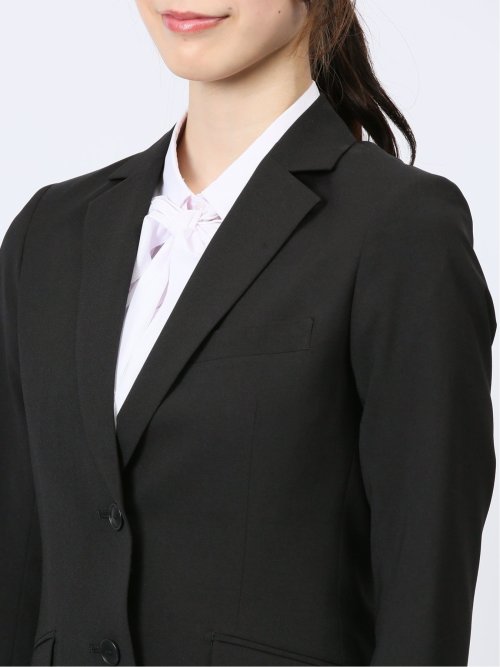 リクルート 2ボタンジャケット＋タイトスカート 黒無地