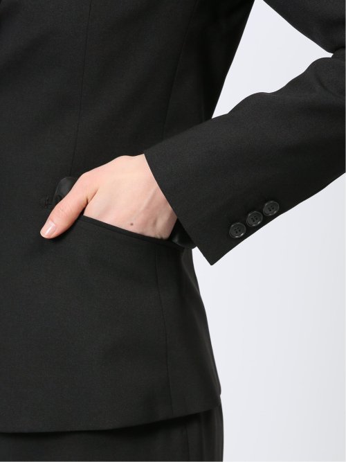 リクルート 2ボタンジャケット＋タイトスカート 黒無地