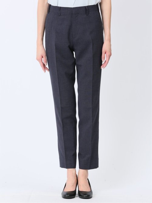 ストレッチウォッシャブル 1ボタンジャケット+テーパードパンツ ウィンドペン紺