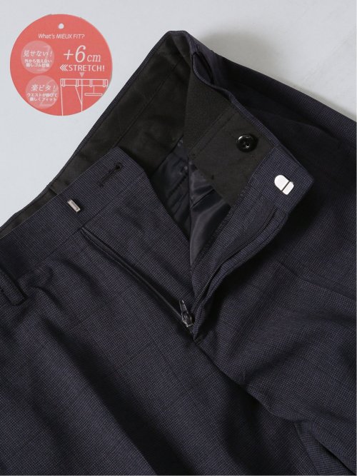 ストレッチウォッシャブル 1ボタンジャケット+テーパードパンツ ウィンドペン紺