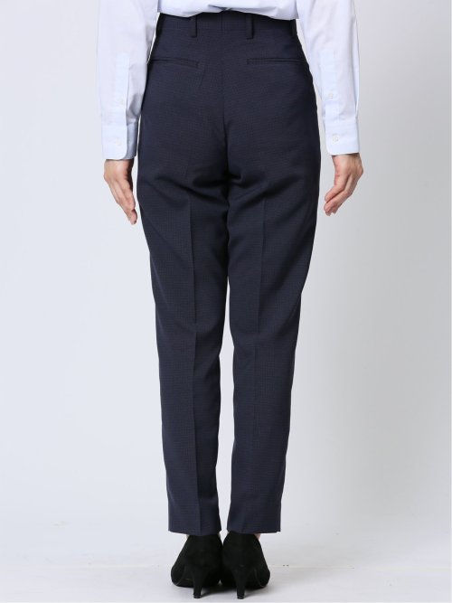 ストレッチウォッシャブル 1ボタンジャケット+テーパードパンツ 紺