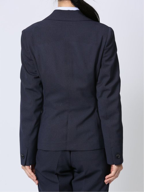 ストレッチウォッシャブル 1ボタンジャケット+テーパードパンツ 紺