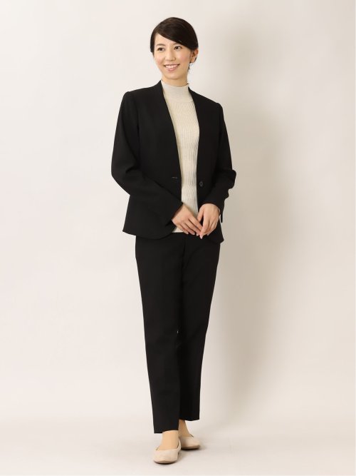 ウーリッシュ カラーレスジャケット＋パンツ 黒(2S 05黒): スーツ