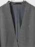 スーツ レディース 上下 セットアップ ツーピース ビジネス ストレッチ ウォッシャブル カラーレス ジャケット ＋ テーパード パンツ グレー