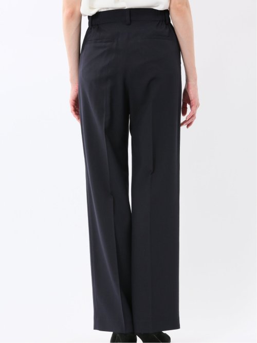 ストレッチ ウォッシャブル 1ボタン 7分袖 ジャケット＋セミワイド パンツ 紺