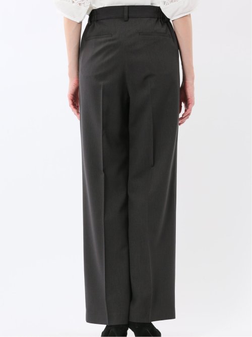 ストレッチ ウォッシャブル 1ボタン 7分袖 ジャケット＋セミワイド パンツ 黒